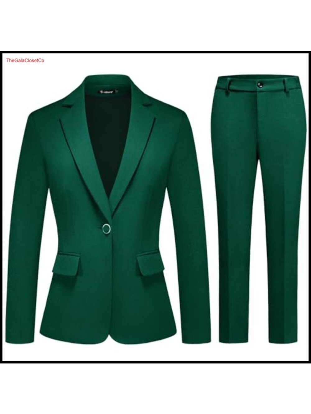 Women's 2 Piece Business Pantsuit Set Tailored Blazer Straight Pants